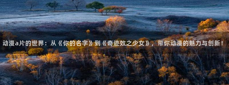 囧次元下载链接：动漫a片的世界：从《你的名字》到《奇迹效之少女》，带你动漫的魅力与创新！
